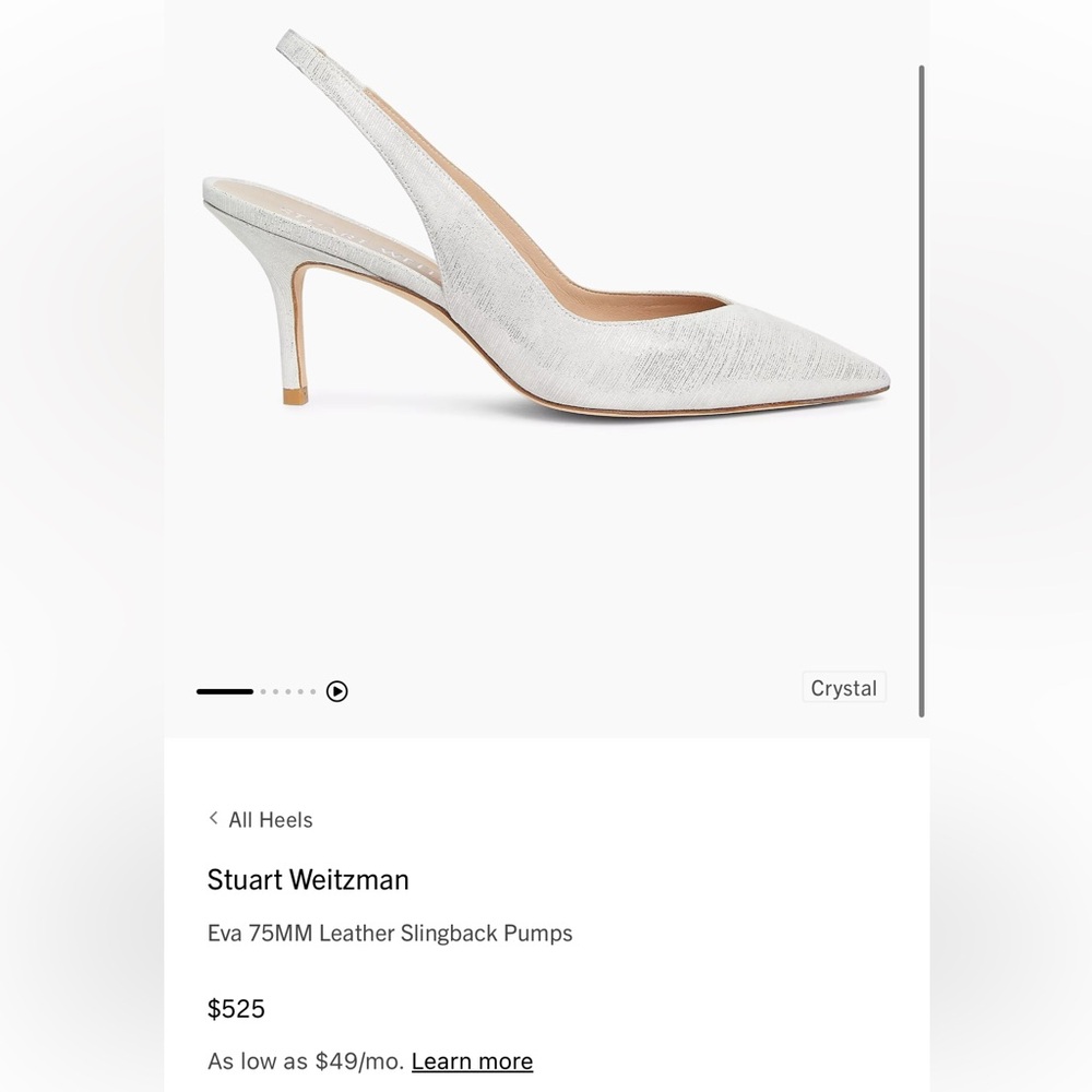 Stuart Whitman white sling back pumps
